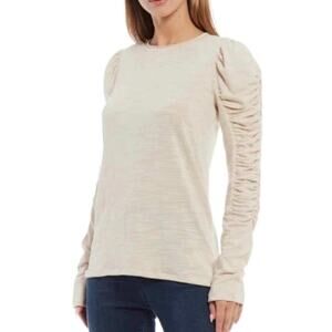 FREE PEOPLE x WE THE FREE Natasha Ruched Long Sleeve cream top medium